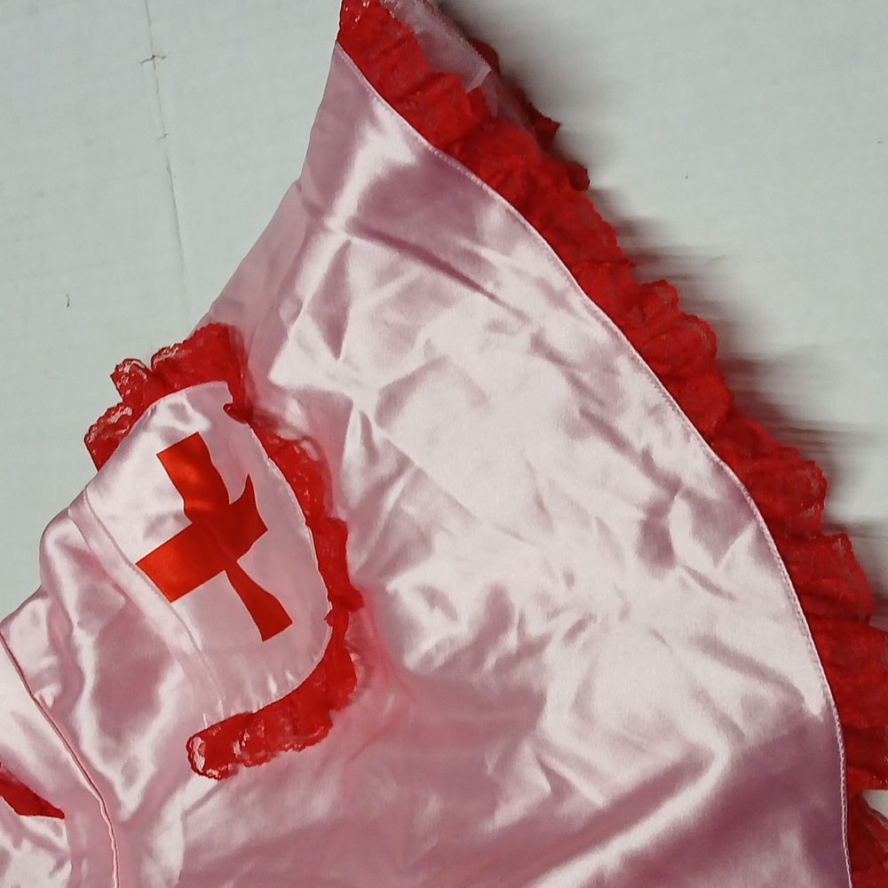 Dolls Kill Trickz N' Treatz Sexy Nurse Satin Mini Dress Costume COMPLETE Size XL - Picture 5 of 12